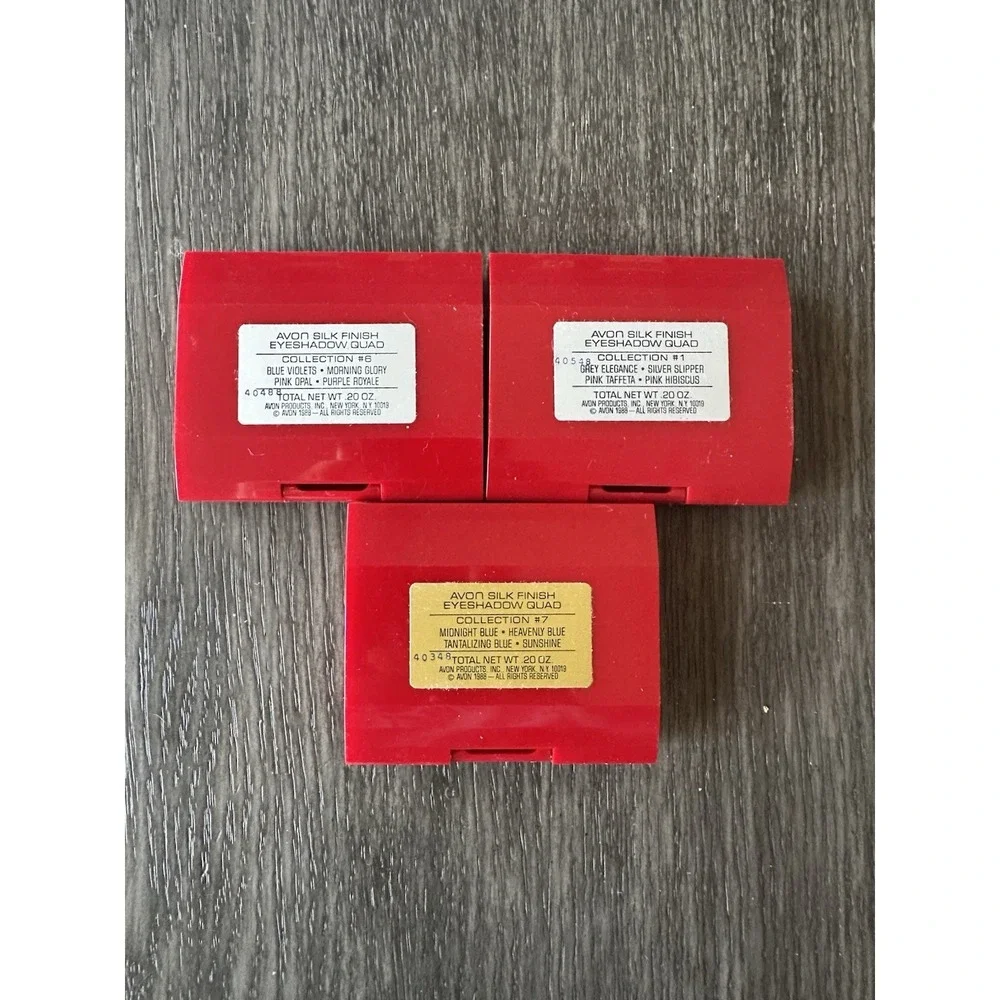 Vintage 1988 Avon Silk‎ Finish Eyeshadow Quad x3. New. 40348 | 40488 | 40548